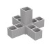 5 WAY CONNECTOR 20x20 / GRAY